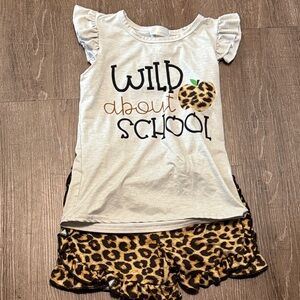Wild About School Kids Matching Set - Leopard Print